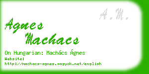 agnes machacs business card