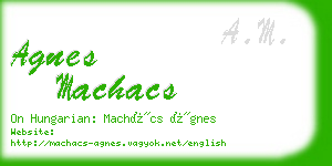 agnes machacs business card